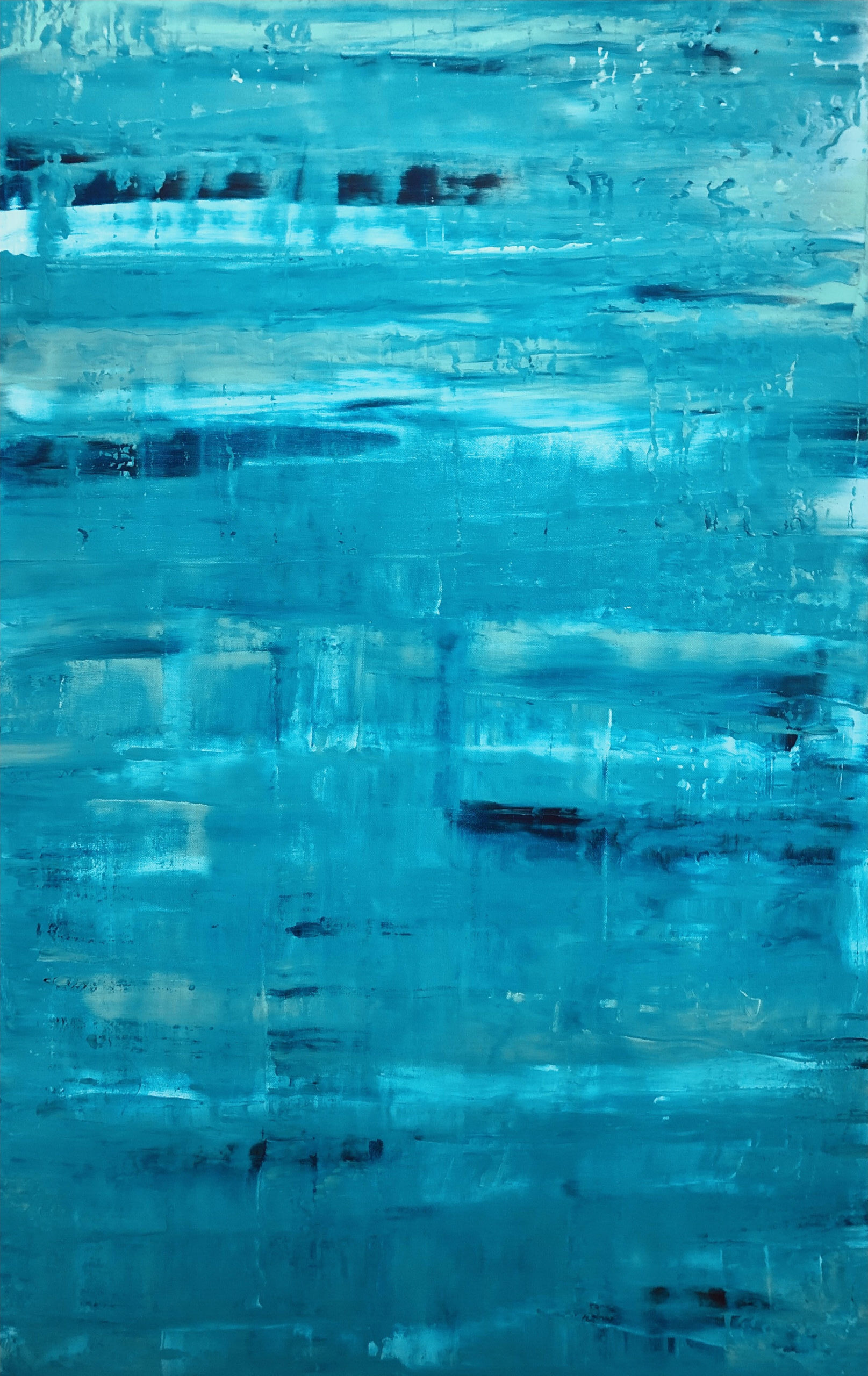 Abstract painting titled Deep Blue 30x48